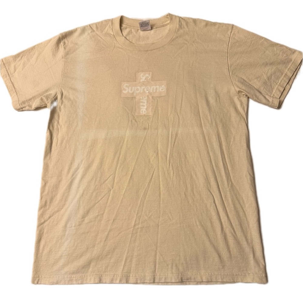 Supreme “ Box Cross” graffic T-Shirt Cream M